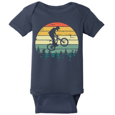 Mountain Bike Vintage Downhill Biking MTB Riding Baby Bodysuit