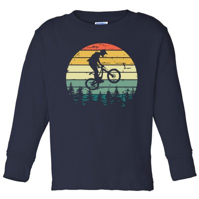 Mountain Bike Vintage Downhill Biking MTB Riding Toddler Long Sleeve Shirt