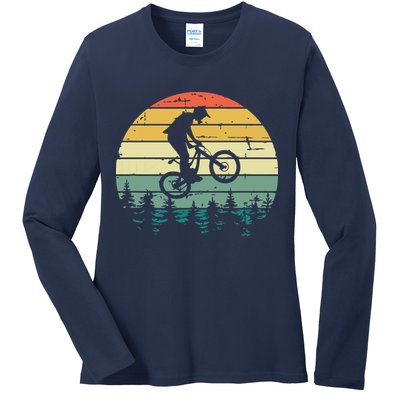 Mountain Bike Vintage Downhill Biking MTB Riding Ladies Long Sleeve Shirt