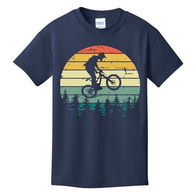 Mountain Bike Vintage Downhill Biking MTB Riding Kids T-Shirt