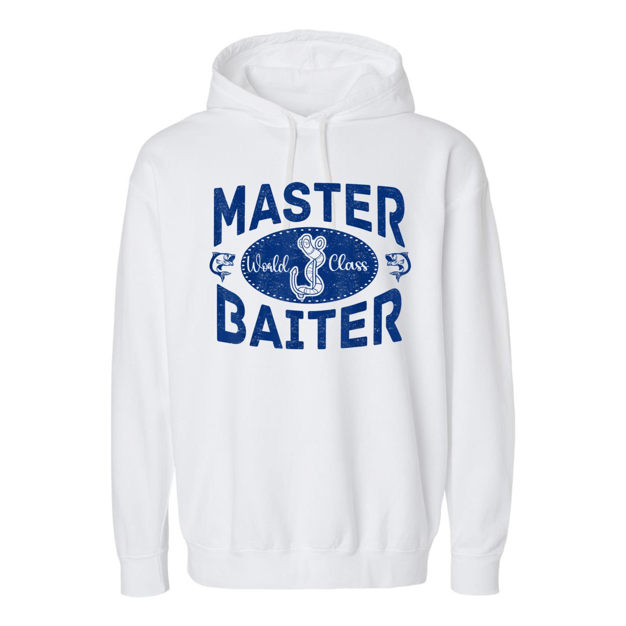 Master Baiter Vintage Bass Fishing Fisherman Men Funny Garment-Dyed Fleece Hoodie