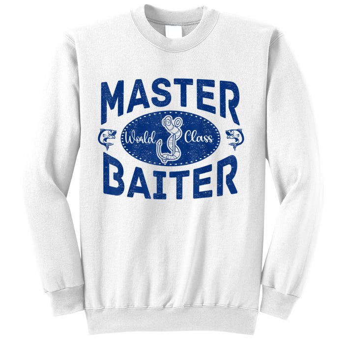 Master Baiter Vintage Bass Fishing Fisherman Men Funny Sweatshirt
