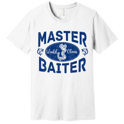 Master Baiter Vintage Bass Fishing Fisherman Men Funny Premium T-Shirt