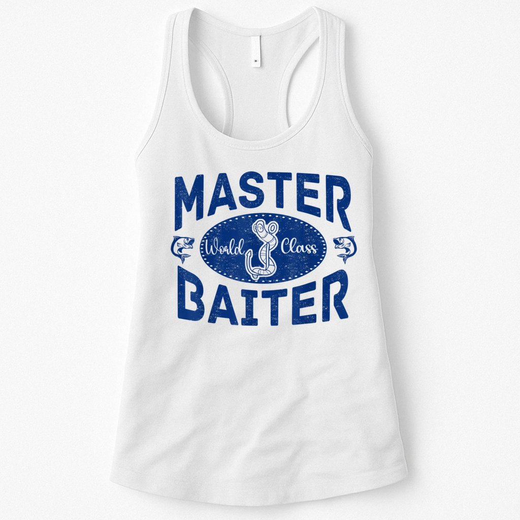Master Baiter Vintage Bass Fishing Fisherman Men Funny Womens Tank Top