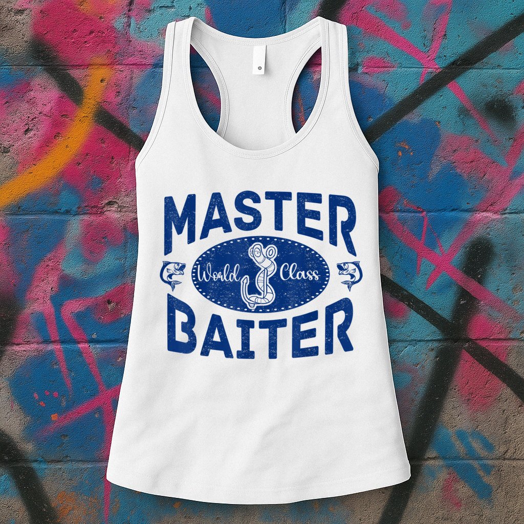 Master Baiter Vintage Bass Fishing Fisherman Men Funny Womens Tank Top