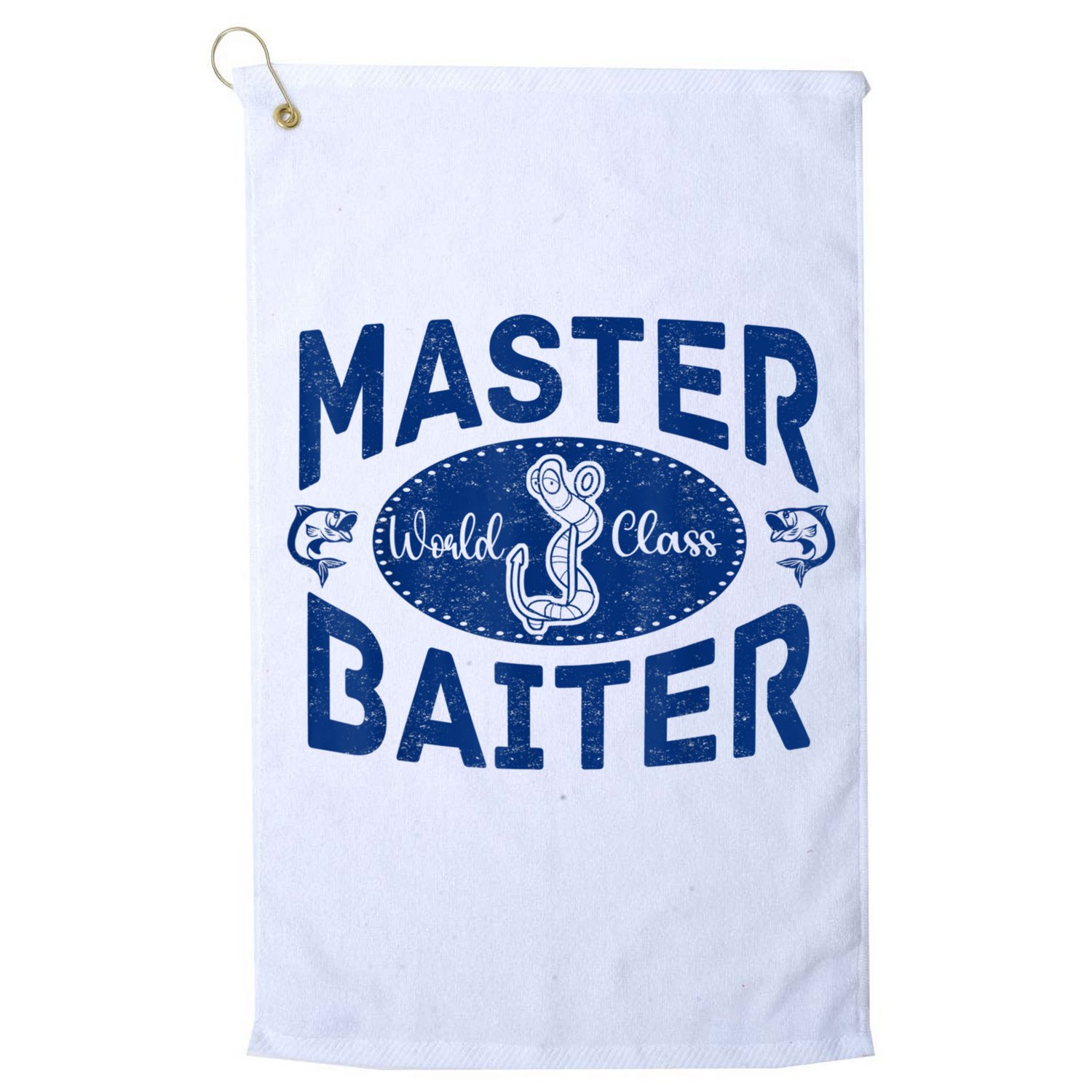 Master Baiter Vintage Bass Fishing Fisherman Men Funny Golf Towel