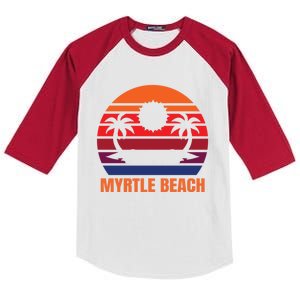 Myrtle Beach Vacation Gift Kids Colorblock Raglan Jersey