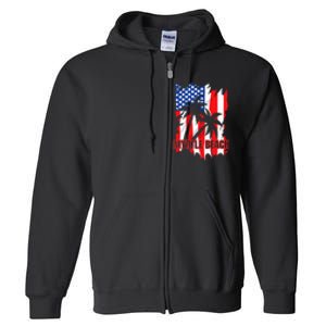 Myrtle Beach Vacation American Flag Full Zip Hoodie