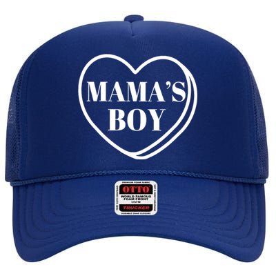 Mamas Boy Valentines Day High Crown Mesh Back Trucker Hat