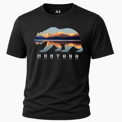 Montana Bear With Glacier National Park Lake Image Souvenir Performance Shirt