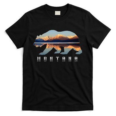 Montana Bear With Glacier National Park Lake Image Souvenir T-Shirt