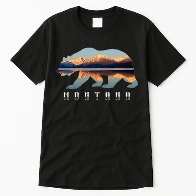 Montana Bear With Glacier National Park Lake Image Souvenir Tall T-Shirt