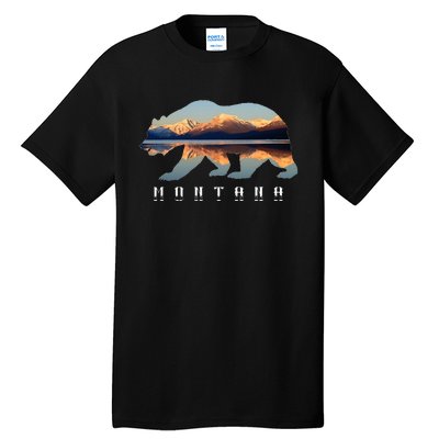 Montana Bear With Glacier National Park Lake Image Souvenir Tall T-Shirt