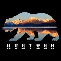 Montana Bear With Glacier National Park Lake Image Souvenir Drawstring Bag