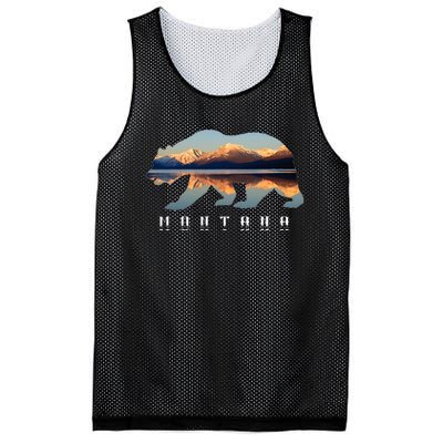 Montana Bear With Glacier National Park Lake Image Souvenir Mesh Reversible Basketball Jersey Tank