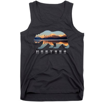 Montana Bear With Glacier National Park Lake Image Souvenir Tank Top