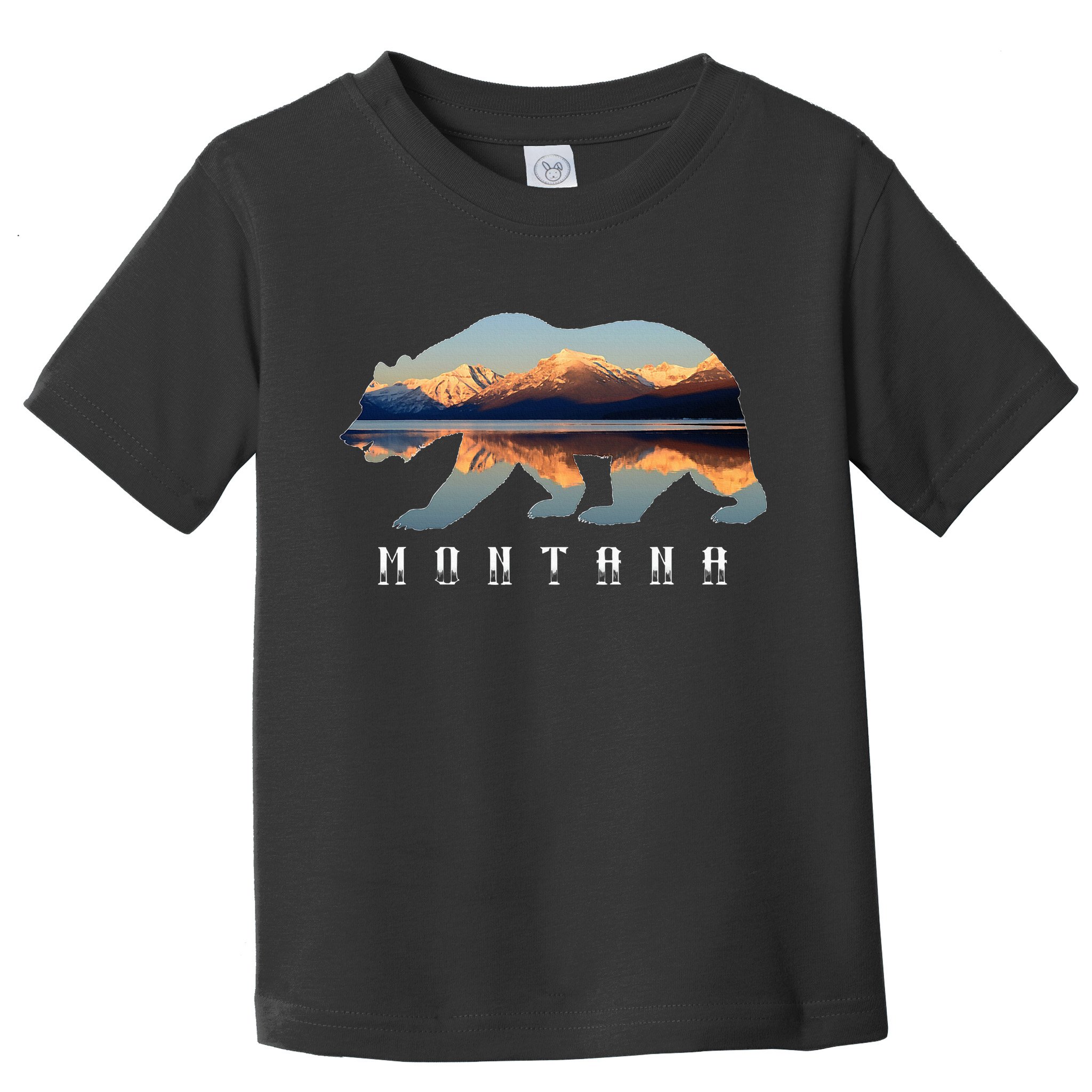 Montana Bear With Glacier National Park Lake Image Souvenir Toddler T-Shirt