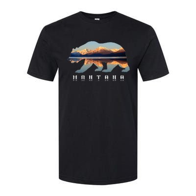 Montana Bear With Glacier National Park Lake Image Souvenir Softstyle CVC T-Shirt