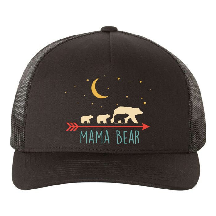 Mama Bear With 3 Cubs Hoodie Mama Bear Hooded Yupoong Adult 5-Panel Trucker Hat