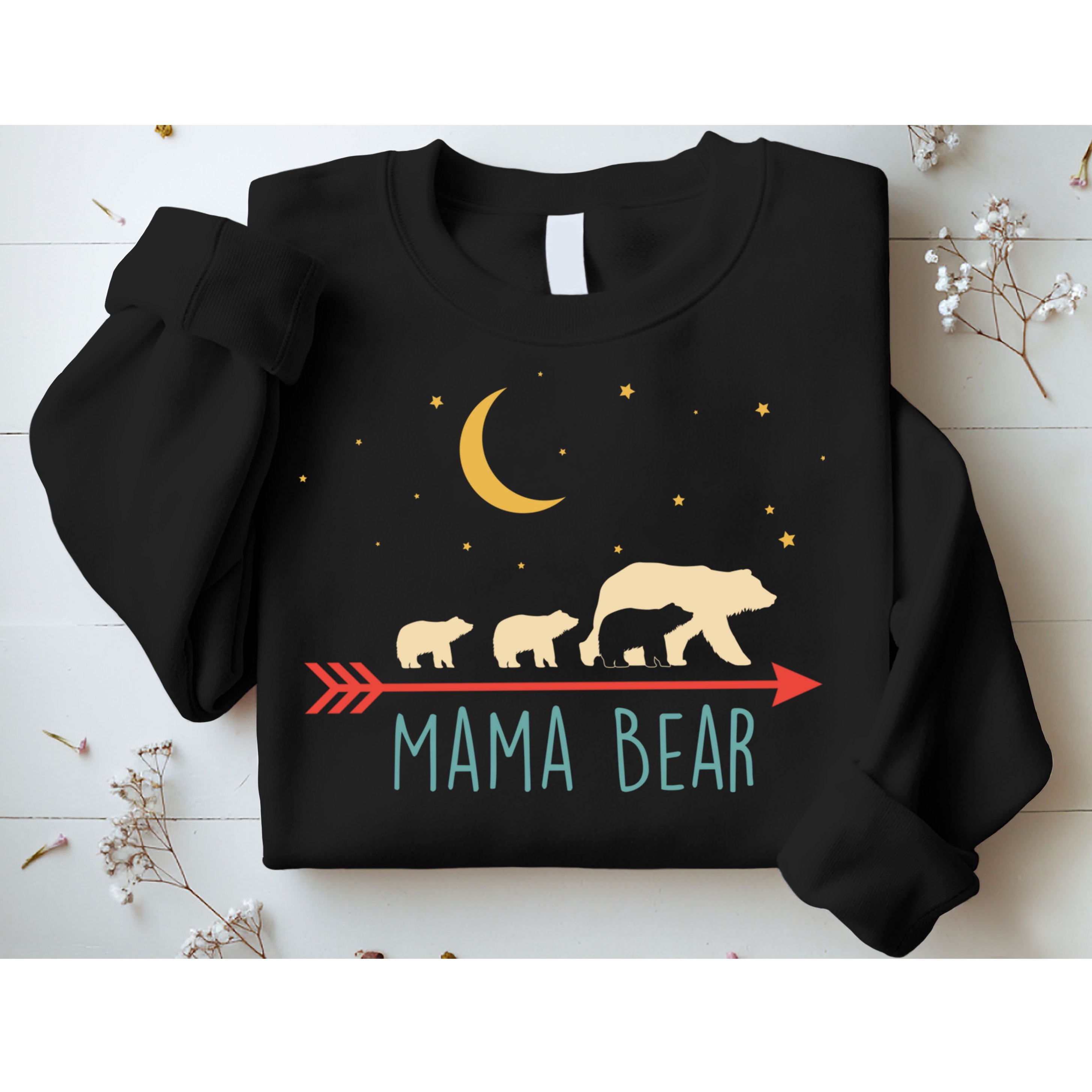 Mama Bear With 3 Cubs Hoodie Mama Bear Hooded Sweatshirt