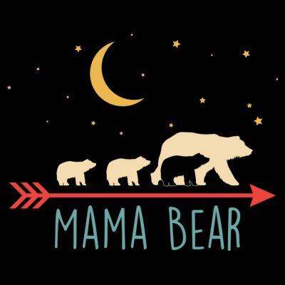 Mama Bear With 3 Cubs Hoodie Mama Bear Hooded T-Shirt