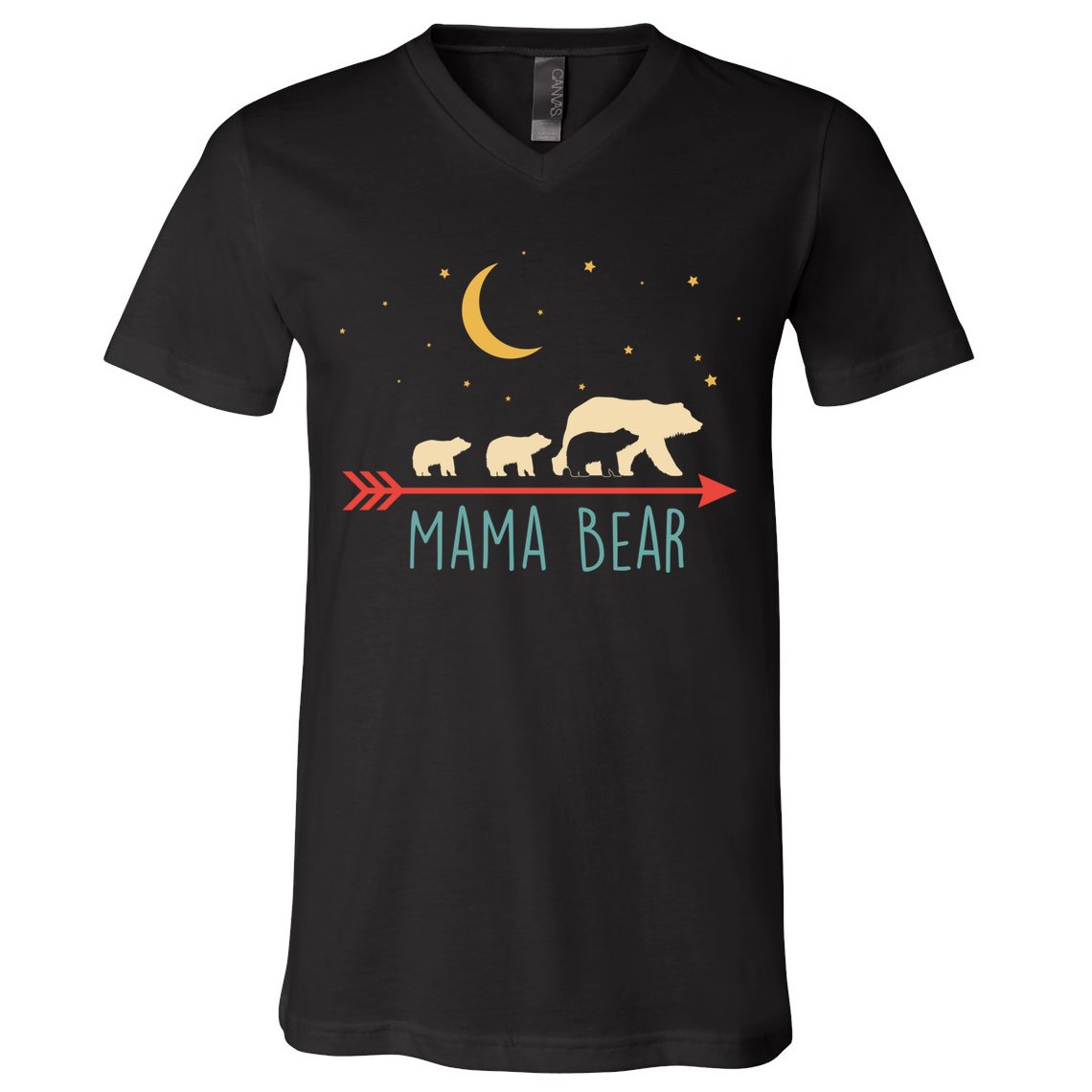 Mama Bear With 3 Cubs Hoodie Mama Bear Hooded V-Neck T-Shirt