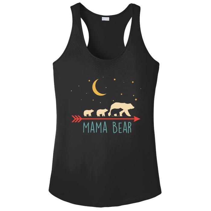 Mama Bear With 3 Cubs Hoodie Mama Bear Hooded Ladies PosiCharge Competitor Racerback Tank