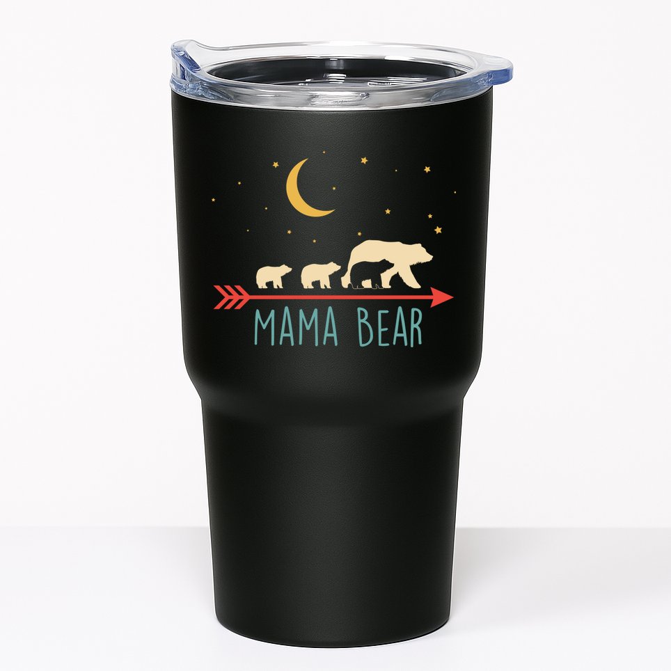 Mama Bear With 3 Cubs Hoodie Mama Bear Hooded Tumbler