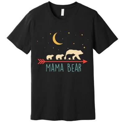 Mama Bear With 3 Cubs Hoodie Mama Bear Hooded Premium T-Shirt