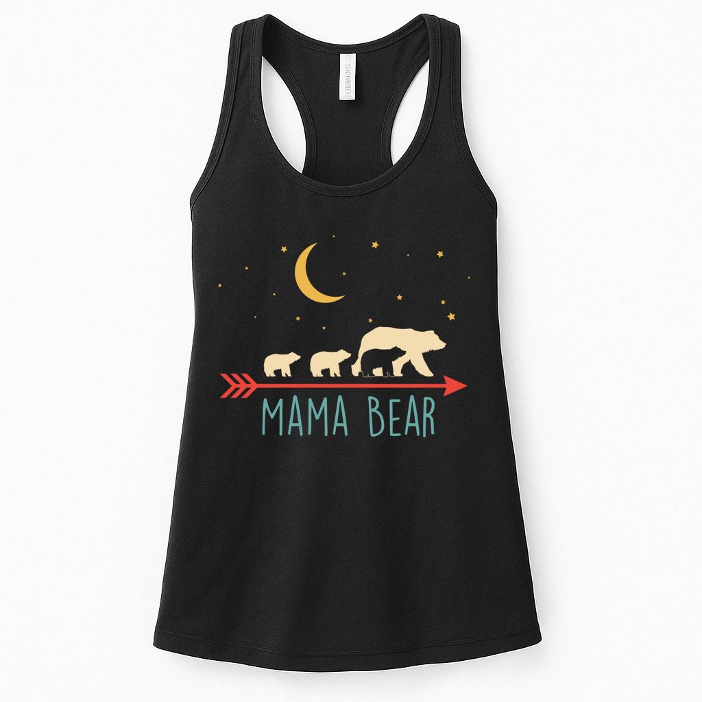 Mama Bear With 3 Cubs Hoodie Mama Bear Hooded Womens Tank Top