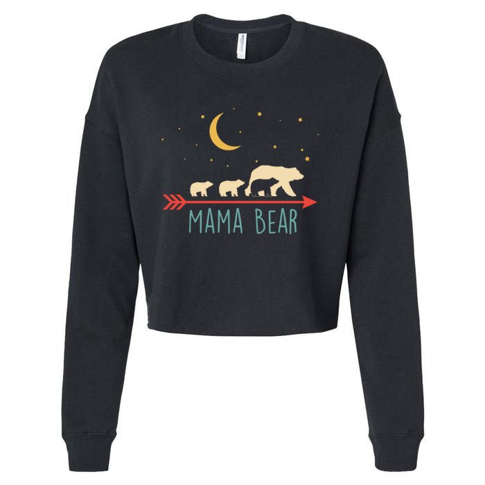 Mama Bear With 3 Cubs Hoodie Mama Bear Hooded Cropped Pullover Crew