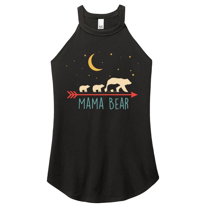 Mama Bear With 3 Cubs Hoodie Mama Bear Hooded Women's Perfect Tri Rocker Tank