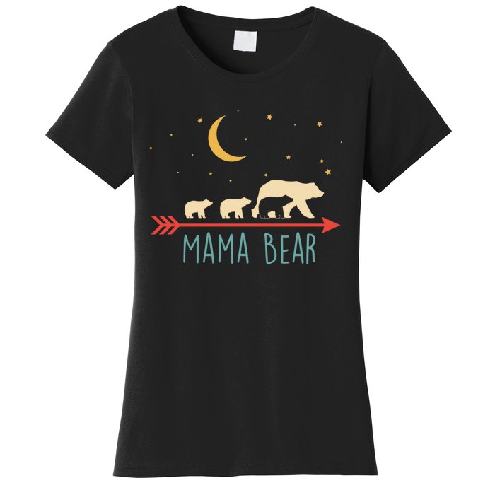 Mama Bear With 3 Cubs Hoodie Mama Bear Hooded Women's T-Shirt