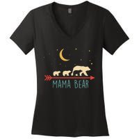 Mama Bear With 3 Cubs Hoodie Mama Bear Hooded Women's V-Neck T-Shirt