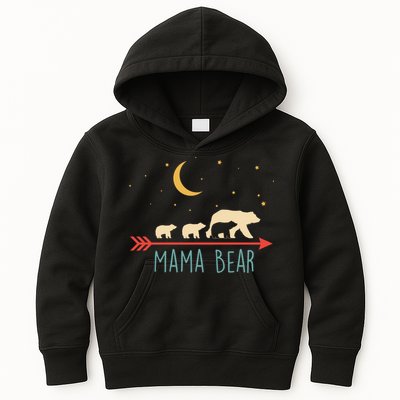 Mama Bear With 3 Cubs Hoodie Mama Bear Hooded Kids Hoodie