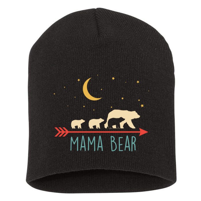 Mama Bear With 3 Cubs Hoodie Mama Bear Hooded Short Acrylic Beanie