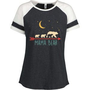 Mama Bear With 3 Cubs Hoodie Mama Bear Hooded Enza Ladies Jersey Colorblock Tee