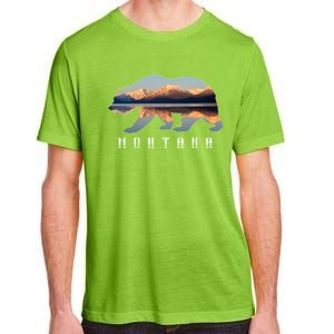 Montana Bear With Glacier National Park Lake Image Souvenir Adult ChromaSoft Performance T-Shirt