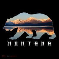 Montana Bear With Glacier National Park Lake Image Souvenir Sustainable Bucket Hat