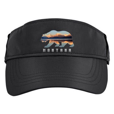 Montana Bear With Glacier National Park Lake Image Souvenir Adult Drive Performance Visor
