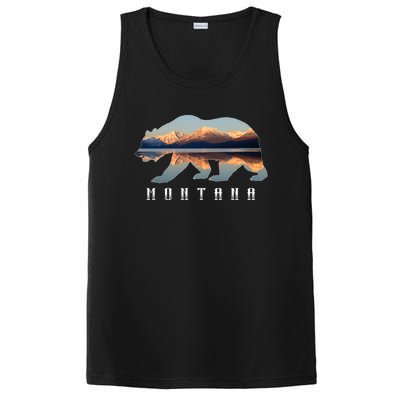 Montana Bear With Glacier National Park Lake Image Souvenir PosiCharge Competitor Tank