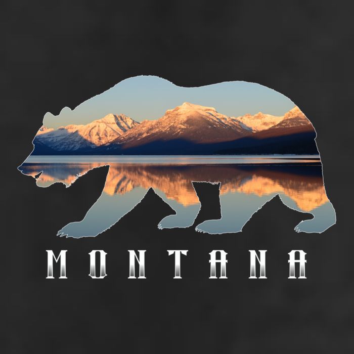 Montana Bear With Glacier National Park Lake Image Souvenir Golf Towel