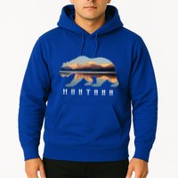 Montana Bear With Glacier National Park Lake Image Souvenir Hoodie