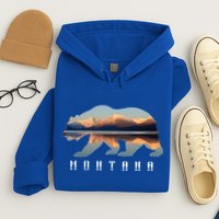 Montana Bear With Glacier National Park Lake Image Souvenir Hoodie
