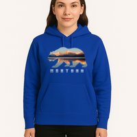 Montana Bear With Glacier National Park Lake Image Souvenir Hoodie