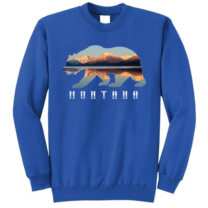 Montana Bear With Glacier National Park Lake Image Souvenir Sweatshirt