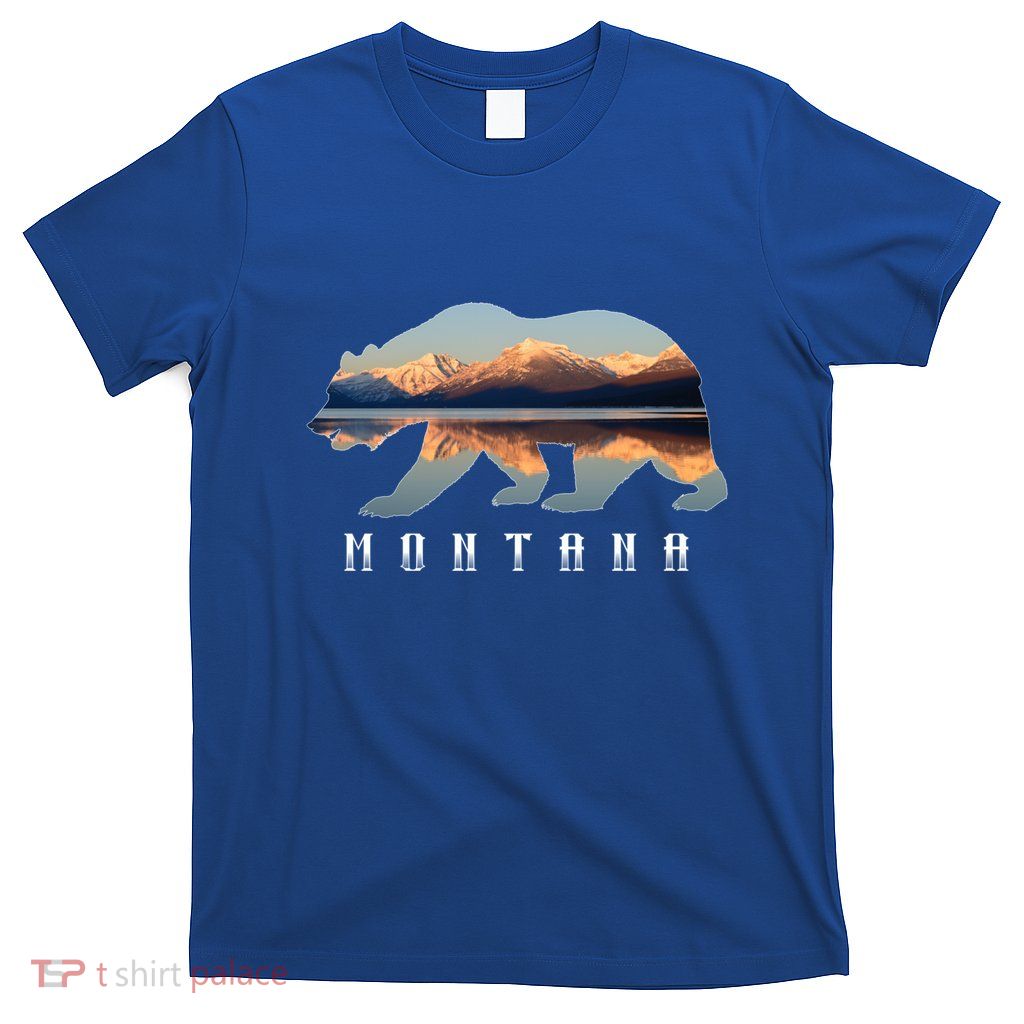 Montana Bear With Glacier National Park Lake Image Souvenir T-Shirt