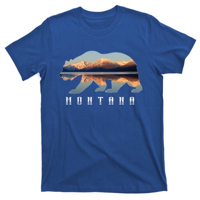 Montana Bear With Glacier National Park Lake Image Souvenir T-Shirt