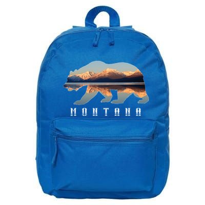 Montana Bear With Glacier National Park Lake Image Souvenir 16 in Basic Backpack
