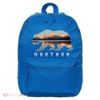 Montana Bear With Glacier National Park Lake Image Souvenir 16 in Basic Backpack